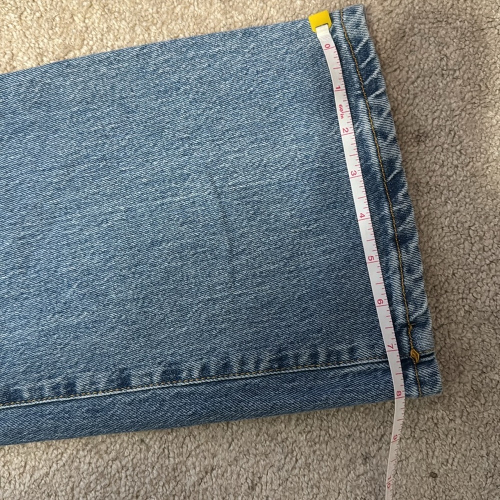 BDG Stretch High Rise Flare Medium Washed Denim Jeans distressed Size 27 - Picture 10 of 13